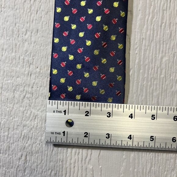 Eagle Blue Christmas Ornaments Men's Silk Necktie New 3.5"/58" Holiday Tree NWT - Picture 9 of 10